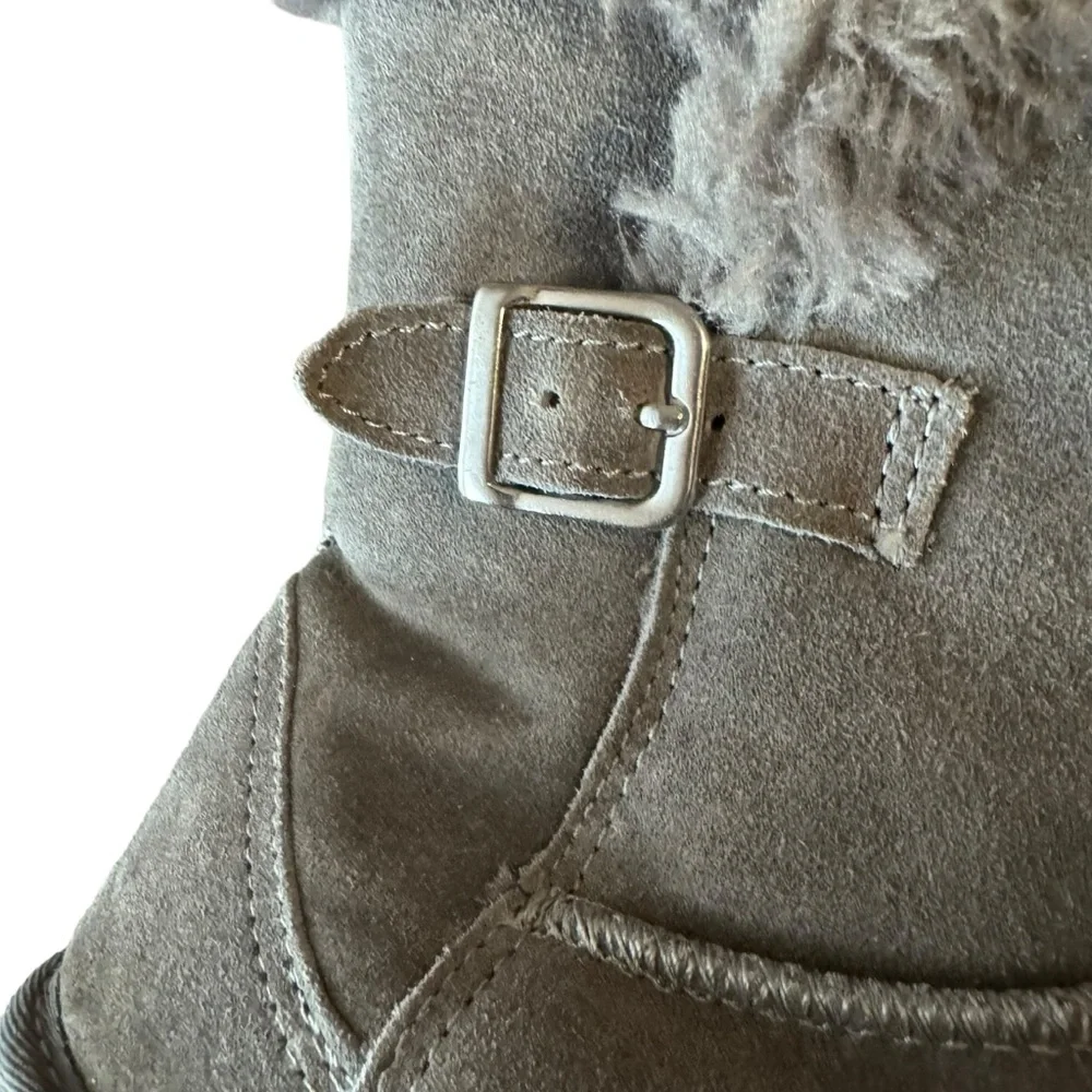 *Women’s Style & Co Size 8 Gray Tiny2 Suede Upper Faux Fur Lined Boots